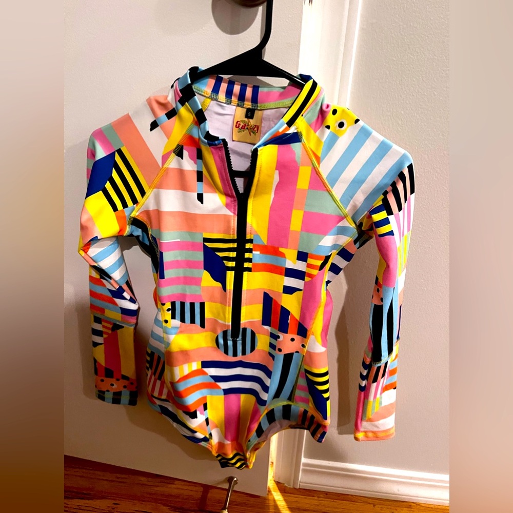 Long sleeve surf or swim zipped bodysuit